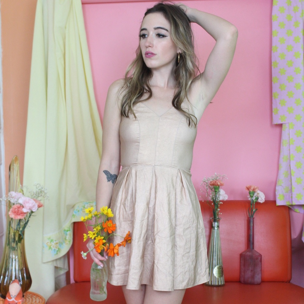 Rose Golden / Bronze Shimmer Party Dress